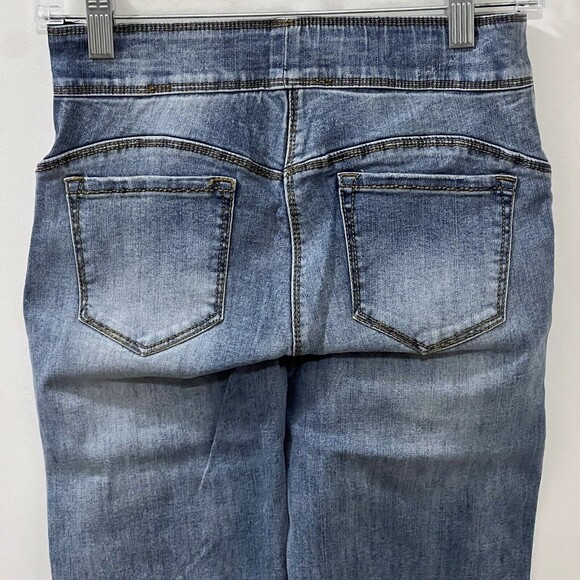 Coco + Carmen OMG Distressed Skinny Ankle Jeans Light Wash Pull On Pants Sz S - Picture 6 of 11